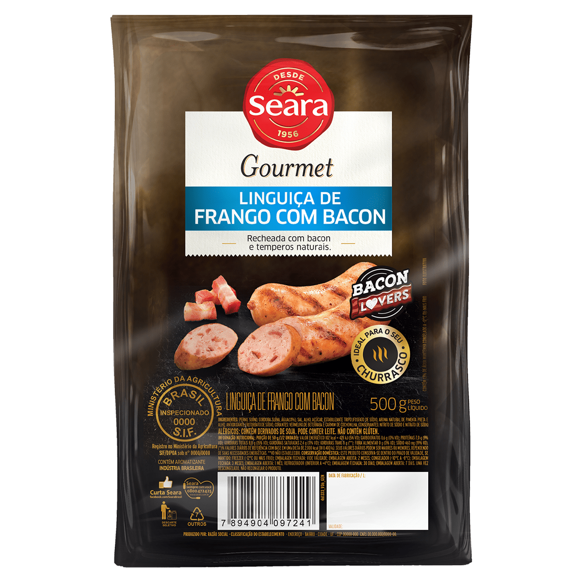 Linguiça de Frango com Bacon 500g – Seara Gourmet