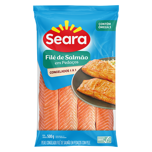 Filé de Salmão em pedaços IQF 500g – Seara