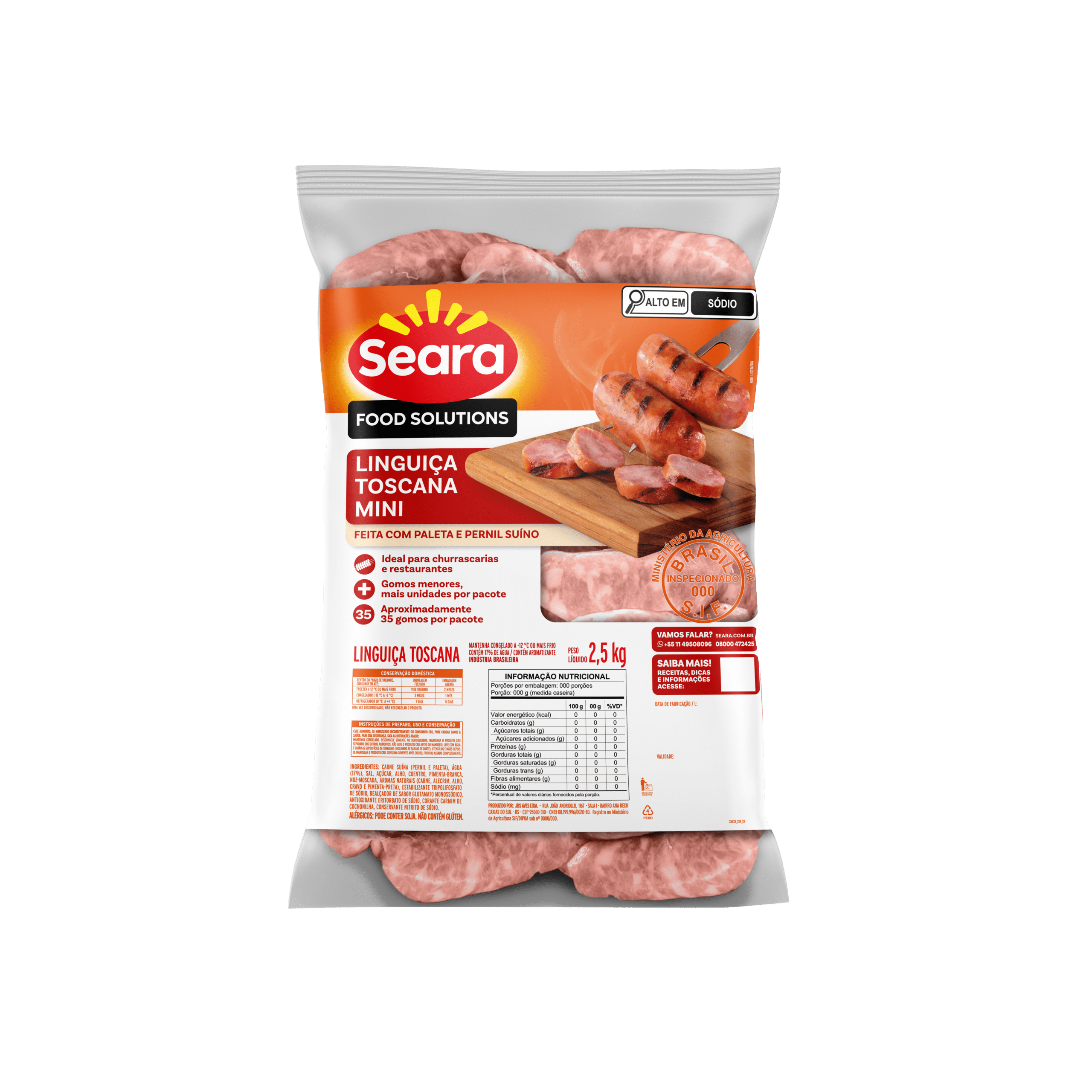 Linguiça Toscana Mini 2,5kg – Seara Food Solutions